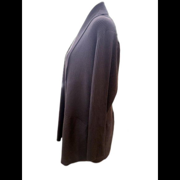 JM Collection Woman Ribbed Flyaway Cardigan Espresso Brown 3X Open Front NWT - Picture 4 of 10